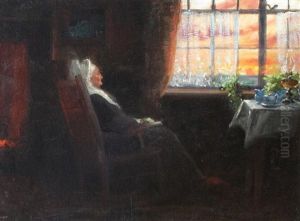 Woman Resting By A Window by Albert Curtis Williamson