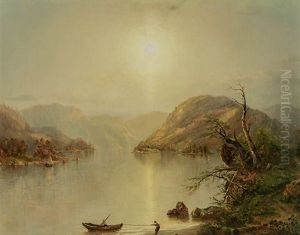 Hudson River Landscape At Sunrise by John Williamson
