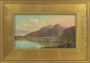 Mountainous River Landscape With Cattle Mountainous River Landscape With Cattle