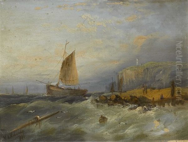 Sturmische Kuste Mit Segelbooten (pair) - view 1
