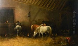 Horses In Stable by Henry Brittan Willis, R.W.S.