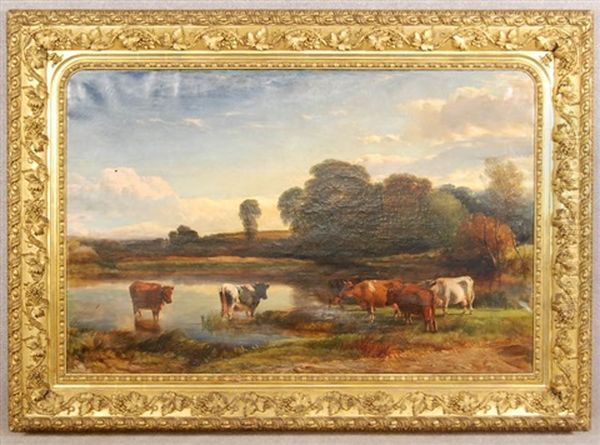 Treed Landscape With Cows - view 1