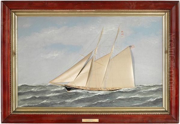 The Schooner Yacht Endymion Under Shortened Sail - view 1