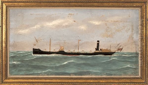 Portrait Of The Steam/sail Vessel Middlesex . Ship With Needlework Details - view 1