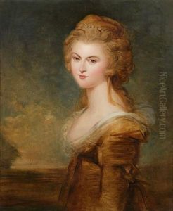 Portrait Of Lady Sinclair In A Golden Gown, Half Length Portrait Of Lady Sinclair In A Golden Gown, Half Length