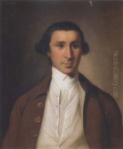 Portrait Of A Gentleman Wearing A Brown Coat With Gold Buttons, A White Waistcoat And A White Stock Portrait Of A Gentleman Wearing A Brown Coat With Gold Buttons, A White Waistcoat And A White Stock