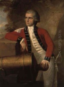 Portrait Of An Officer In Uniform Leaning On A Battlement By A Canon Portrait Of An Officer In Uniform Leaning On A Battlement By A Canon