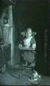 Madchen Im Kinderstuhl by Rudolf Bernhard Willmann