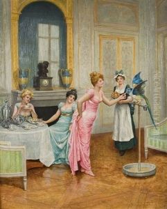 Dame Mit Papagei by Arnold Willms