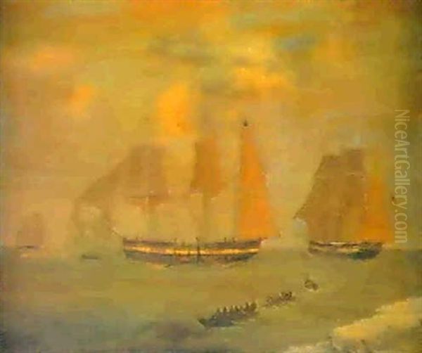 The Whaling Ship Cecilla In Three Positions - view 1