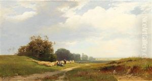 Resting During Harvest In The Alpine Foothills In Summer by Ludwig Willroider