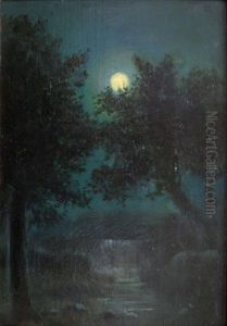 Moonlight Waterfall by Harry Willson
