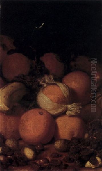 Still Life With Wrapped Oranges, Bananas, Grapes And Walnuts - view 1