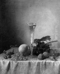 Still Life With Fruits And Wine by Peter Joseph Wilms