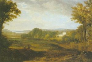 Scottish Landscape With A View Of A Country House Near The Coast by Andrew Wilson