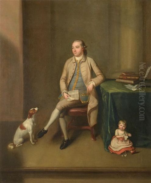 Portrait Of Sir William Gleadowe Newcomen Seated At A Table And The Hon.thomas Newcomen As A Child - view 1