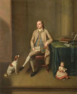 Portrait Of Sir William Gleadowe Newcomen Seated At A Table And The Hon.thomas Newcomen As A Child