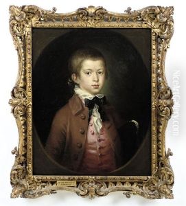 Portrait Of Henry Willement In A Brown Coat And A Pink Waistcoat, A Tricorn Under His Arm
