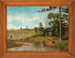 Cabin Scene During The Cotton Harvest by Harry Mitton Wilson