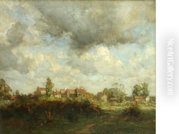 Cloudy Sky Over A Small Village - view 1