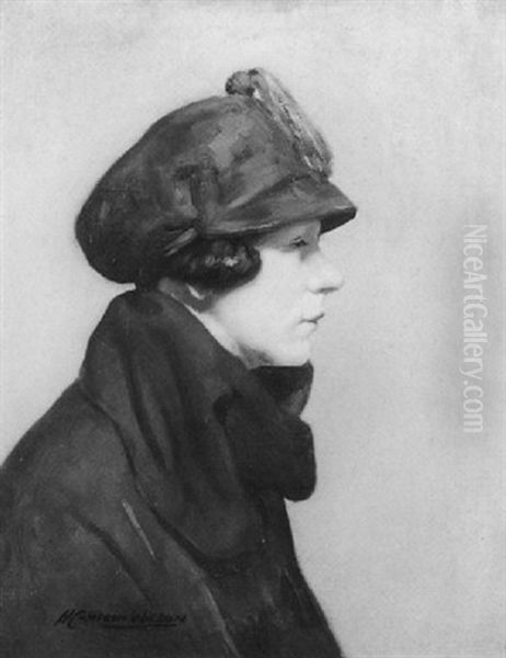 Portrait Of A Lady Wearing A Red Hat - view 1