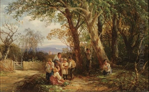 Children Gathering By The Woods - view 1