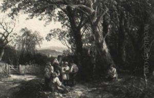 Childrem Gathering Flowers In A Woodland Childrem Gathering Flowers In A Woodland