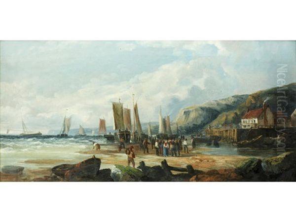 Fishing Boats Coming Into Shore; Sorting The Catch (pair) - view 1