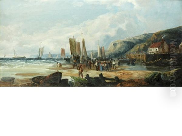 Fishing Boats Coming Into Shore (+ Sorting The Catch; Pair) - view 1
