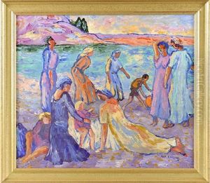Vierfigurige Strandszene by Wilson, Patten
