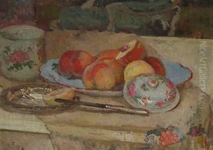 Nature Morte Aux Peches. by Louise Brohee