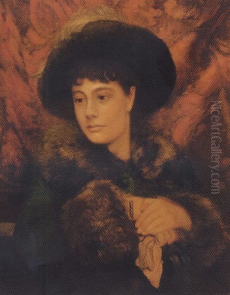 Portrait Of A Lady In An Ermine-lined Jacket And A Plumed Hat - view 1