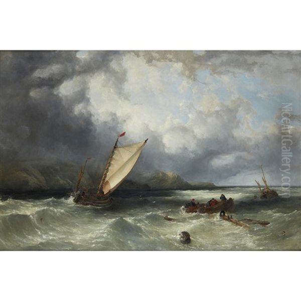 French Fishing Boats Off Gris-nez - view 1