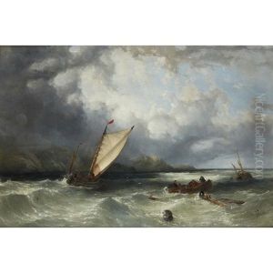 French Fishing Boats Off Gris-nez by John Jock Wilson