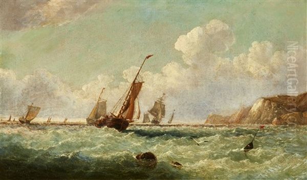 John Wilson , Sailing Ships In Rough Seas - view 1