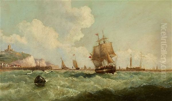 Sailing Ships Off The Coast Of Dover - view 1