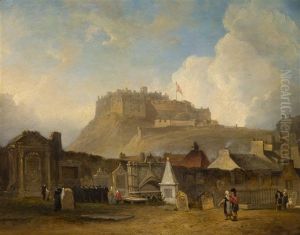 Edinburgh Castle From Greyfriars Church Yard by John Jock Wilson