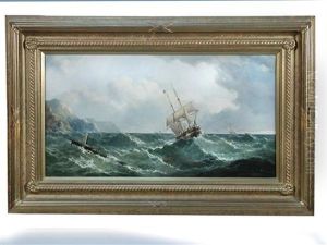 Sailing Ships In Choppy Seas