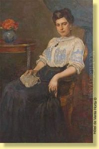 Portrait De Jeune Femme Avec Sac De Soiree by Louise Brohee