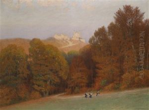 Am Kahlenberg, Blick Auf Den Leopoldsberg, Oktoberabend