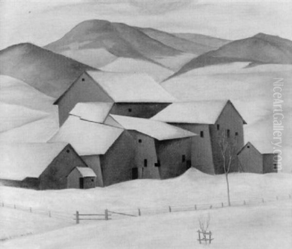 Farm In Verschneiter Landschaft - view 1