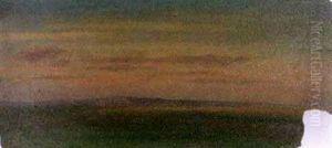 Green Field With Distant Mountain Range by Charles Wimar