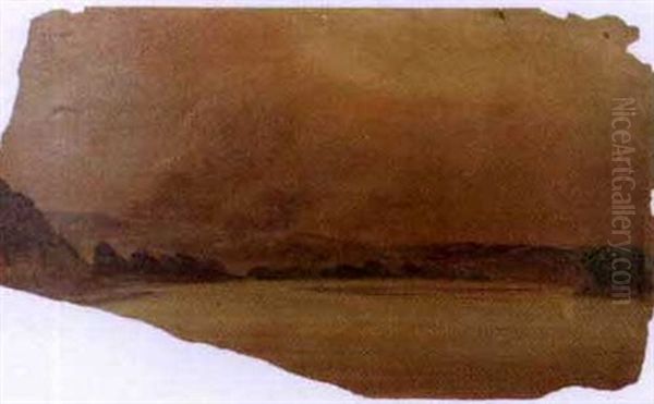 River Landscape With Stormy Skies - view 1