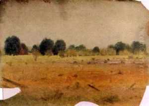 Field In Spring With Distant Trees by Charles Wimar