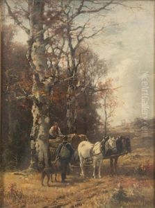 Loggers In Forest