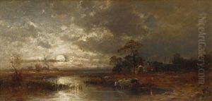 Uferlandschaft Im Mondlicht by Konrad Wimmer