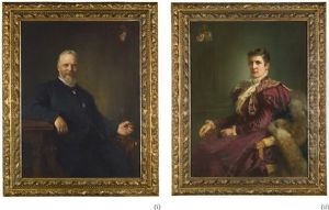 King Ludwig Iii Of Bavaria (1845 - 1921) And His Wife Queen Maria Theresa (1849 - 1919): A Pair by Rudolf Wimmer