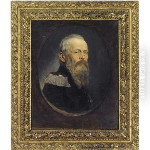 A Portrait Of The Prince Regent Luitpold Of Bavaria, In The Robes Of The Bavarian House Order Of St. Hubert by Rudolf Wimmer