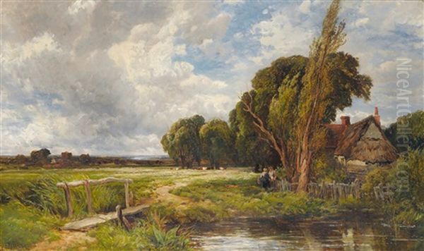 A Shepherd And Sheep In A Moorland Landscape - view 1