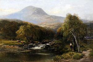 Welsh River Landscape (moel Siabod?) by Edmund Morison Wimperis
